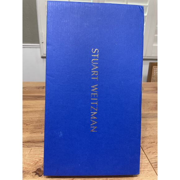 Stuart Weitzman Love Knot 50 Block Slide Vintage Denim Indigo Size 9.5 NIB - Picture 12 of 14